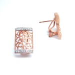 Rose gold plated Rectangle Filigree with CZs Rose gold plated Rectangle Filigree with CZs